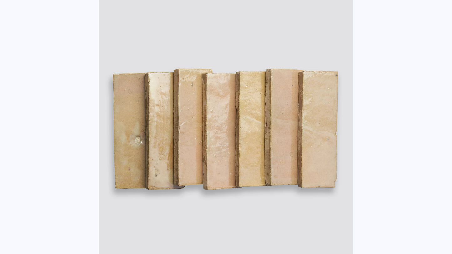 Zagora Ivory 2'' x 6'' Glossy Zellige Natural Stone