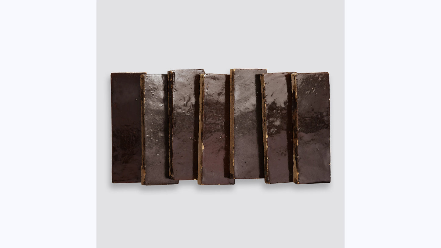 Zagora Maroon 2'' x 6'' Glossy Zellige Natural Stone