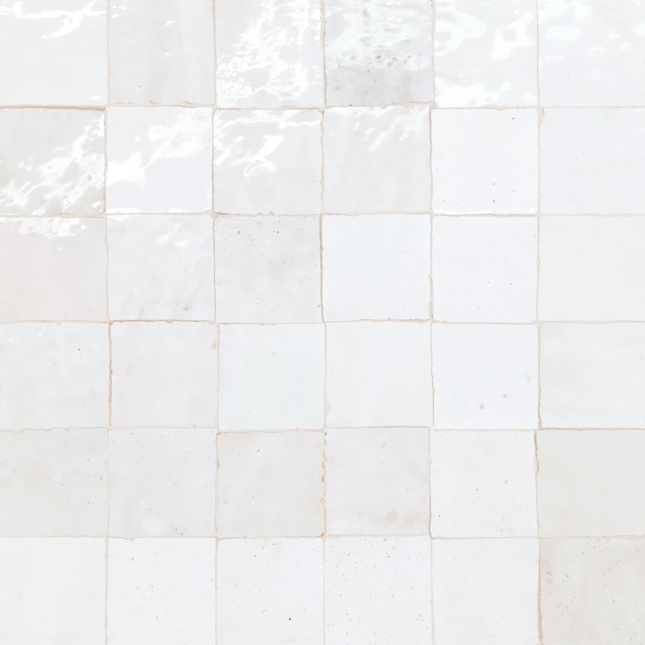 Zagora Neige Blanc 2'' x 2'' Glossy Zellige Natural Stone