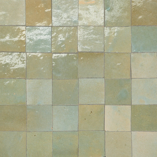 Zagora Vert Gris 2'' x 2'' Glossy Zellige Natural Stone