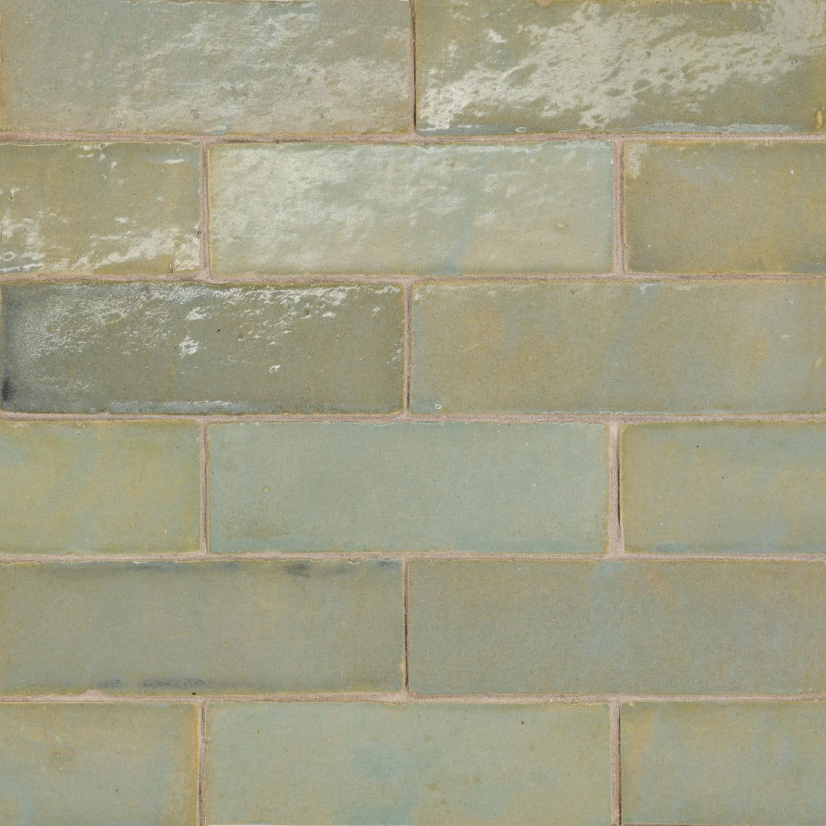 Zagora Vert Gris 2'' x 6'' Glossy Zellige Natural Stone