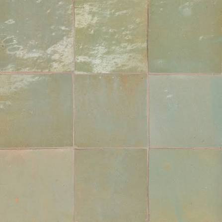 Zagora Vert Gris 4'' x 4'' Glossy Zellige Natural Stone