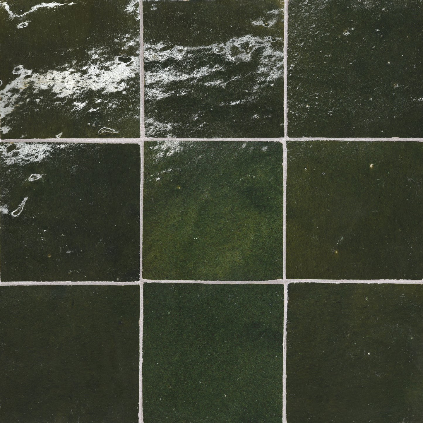 Zagora Vert Mouse 4'' x 4'' Glossy Zellige Natural Stone