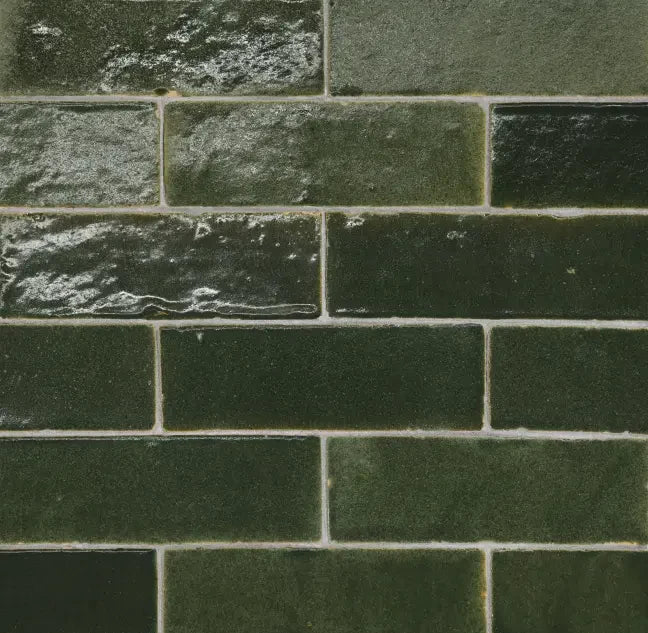 Zagora Vert Mousse 2'' x 6'' Glossy Zellige Natural Stone