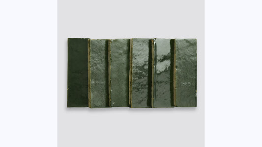 Zagora Vert Mousse 2'' x 6'' Glossy Zellige Natural Stone