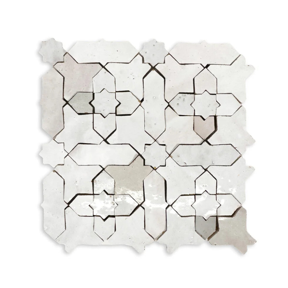 Zellige Classique - Atlas White Starburst 10'' x 10''