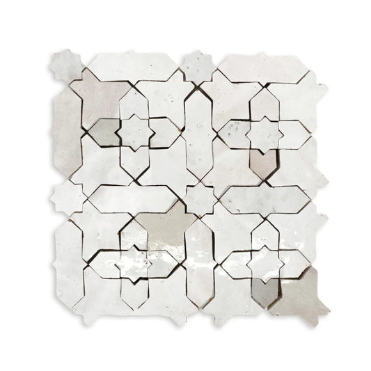 Zellige Classique - Atlas White Starburst 10'' x 10''