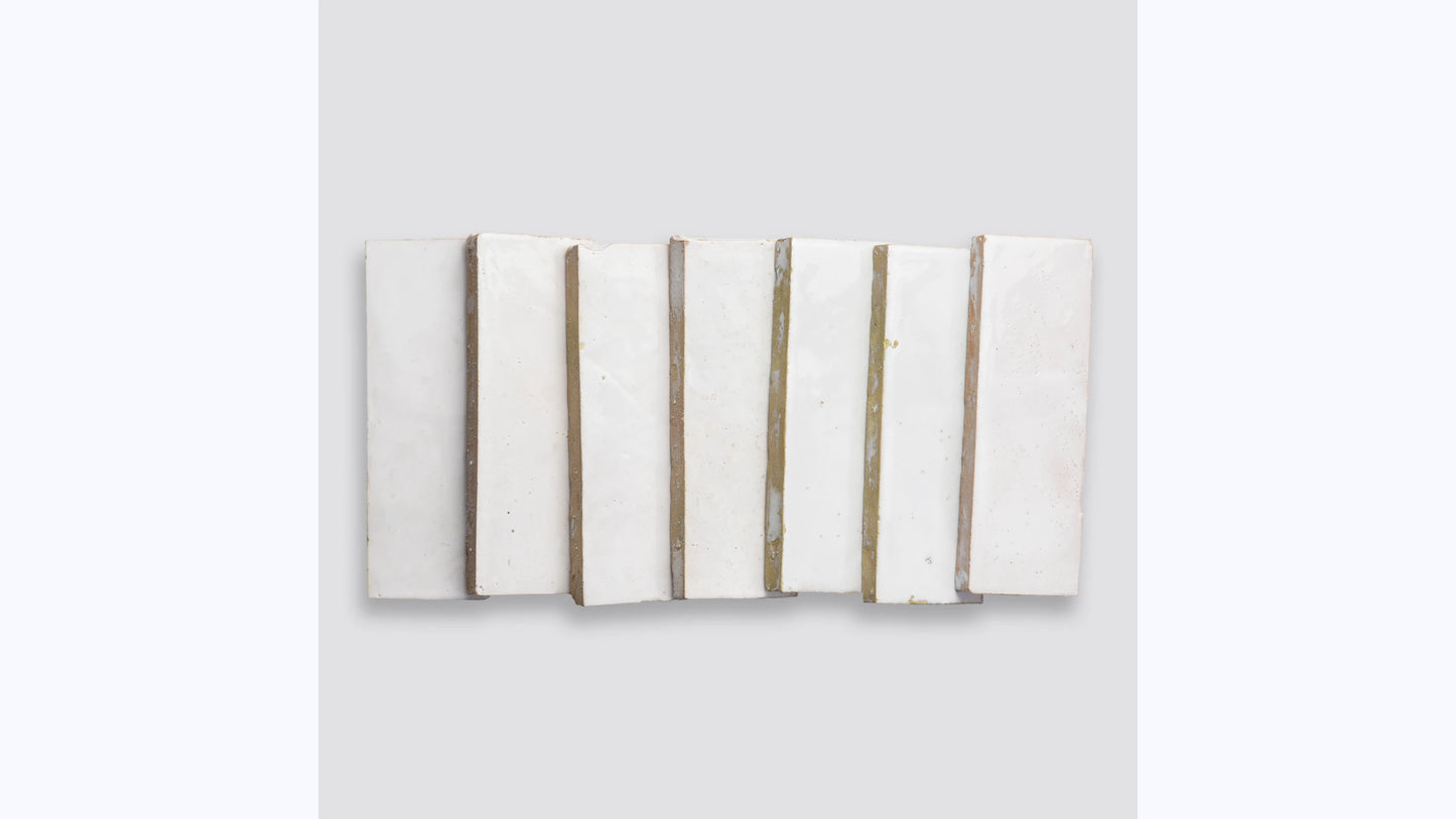 Zagora Neige Blanc 2'' x 6'' Glossy Zellige Natural Stone