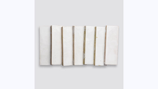 Zagora Neige Blanc 2'' x 6'' Glossy Zellige Natural Stone