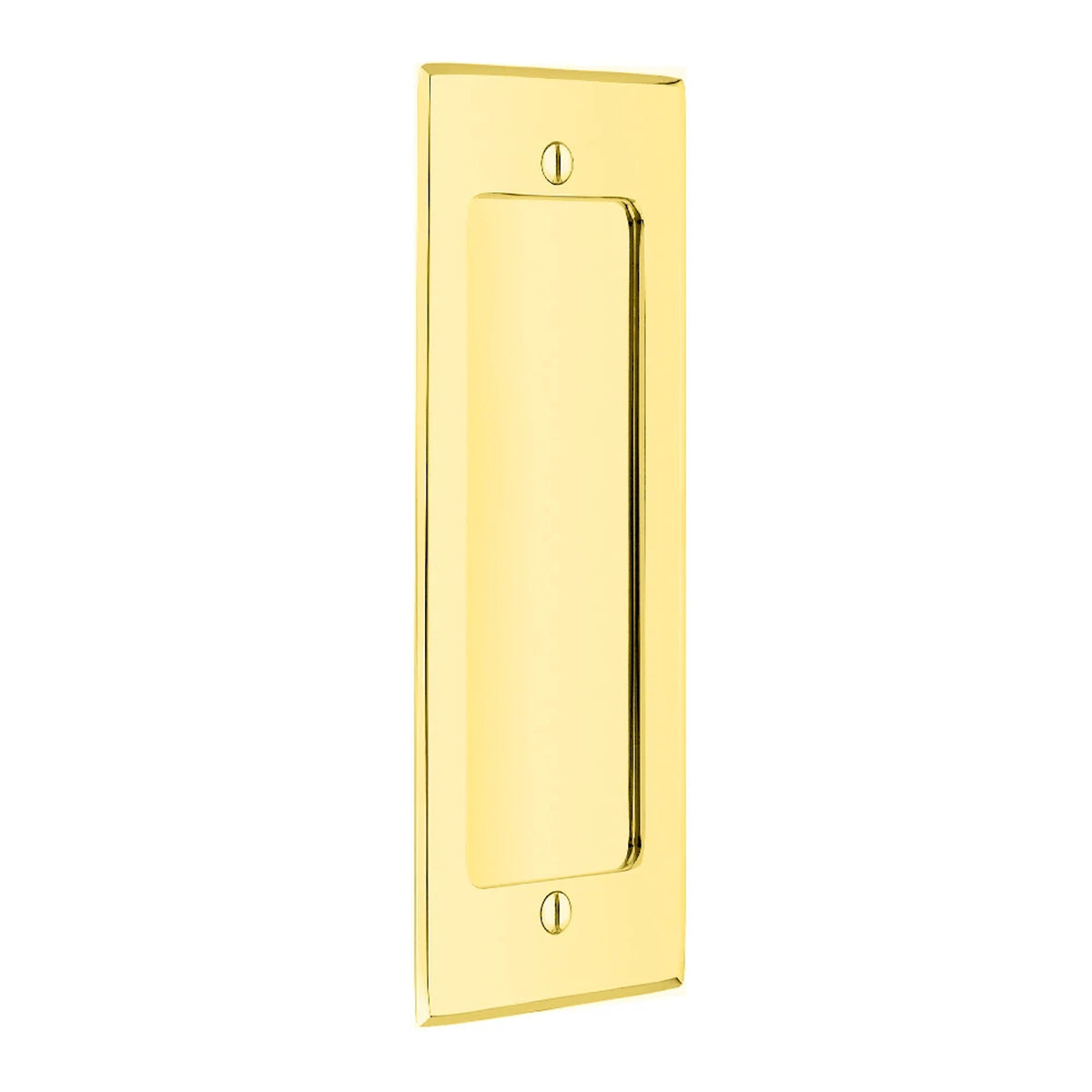 Emtek 2215 Modern Rectangular Flush Pull with Surface Screws - Unlacquered Brass