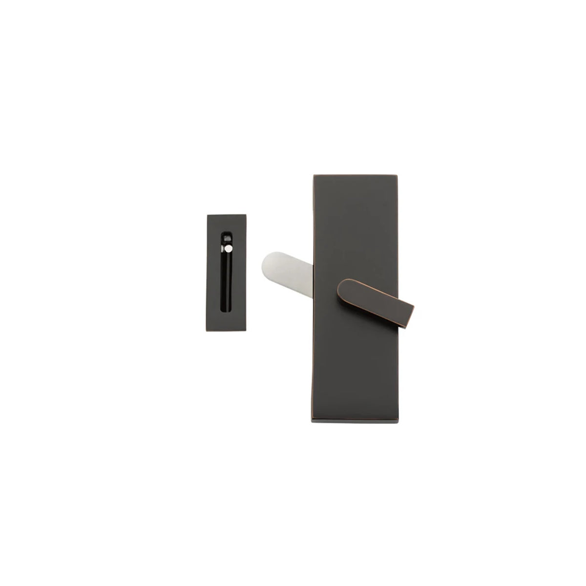 Emtek 222201US10B Modern Rectangular Barn Door Privacy Lock with Strike in Oil Rubbed Bronze