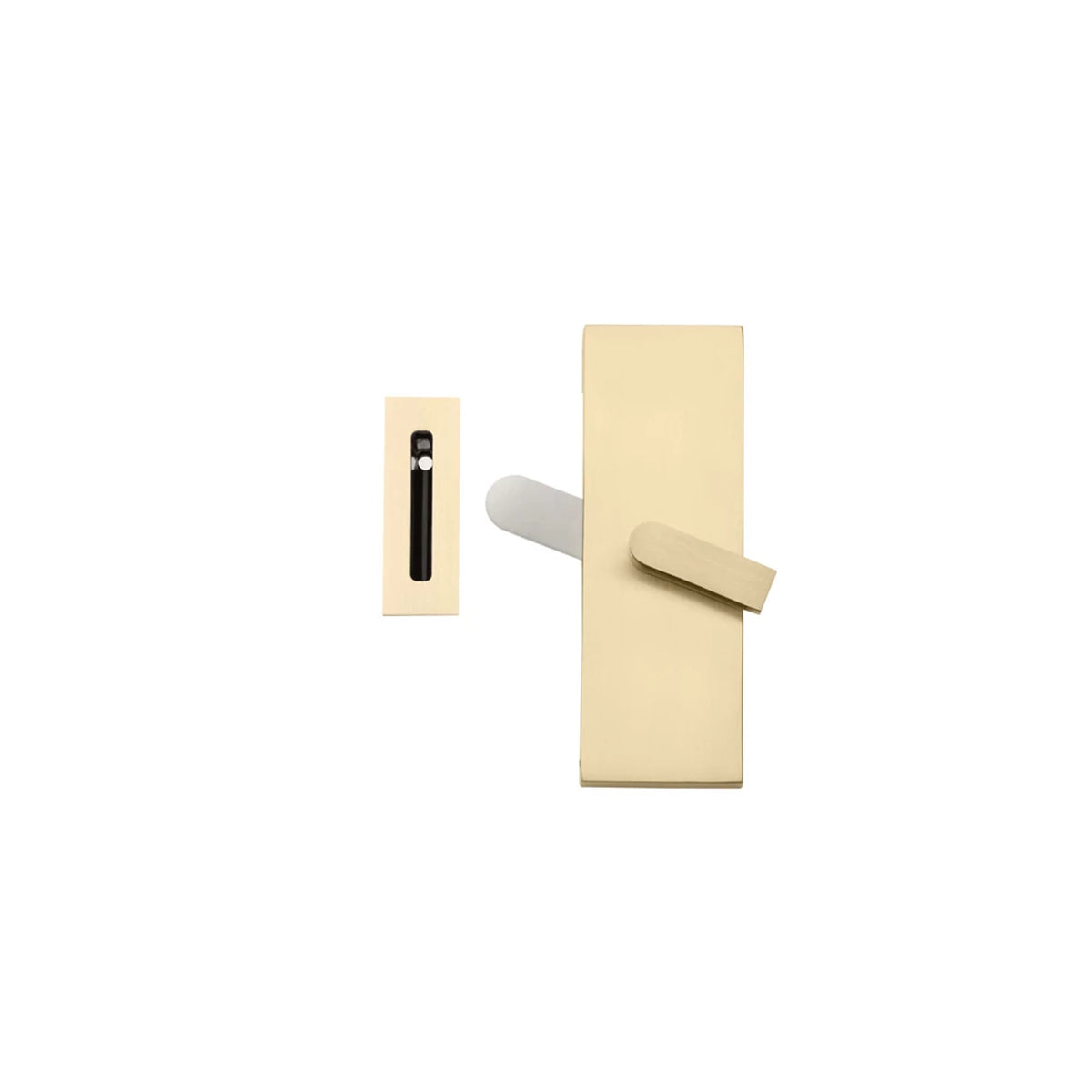 Emtek 222201US4 Modern Rectangular Barn Door Privacy Lock with Strike in Satin Brass