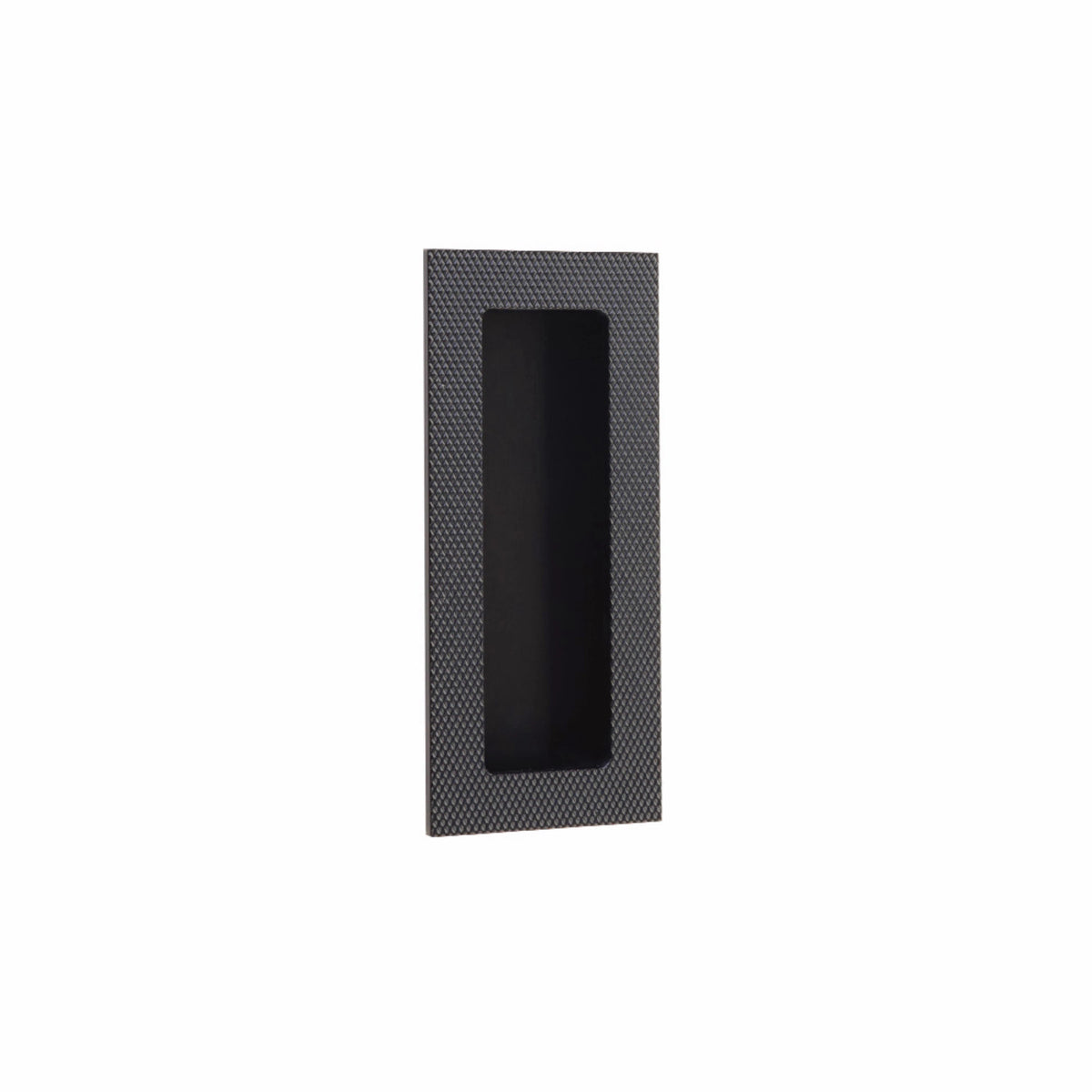 Emtek Modern Rectangular Knurled Flush Pull with Plain Pocket - 222304, 222307 - Oil Rubbed Bronze, 4