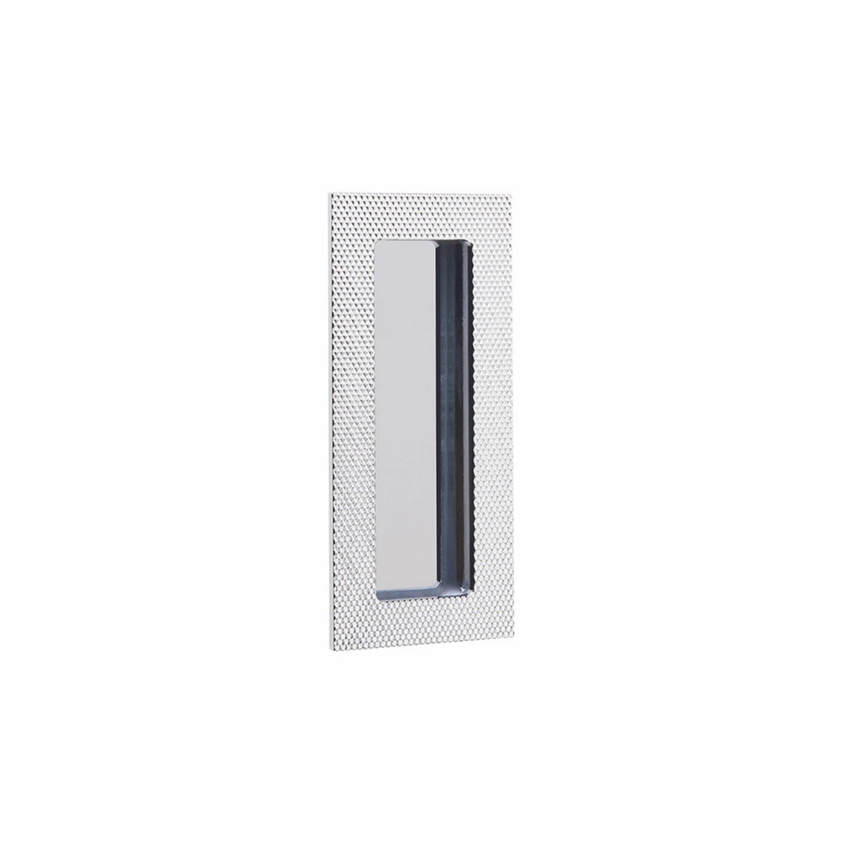Emtek Modern Rectangular Knurled Flush Pull with Plain Pocket - 222304, 222307 - Polished Chrome, 4