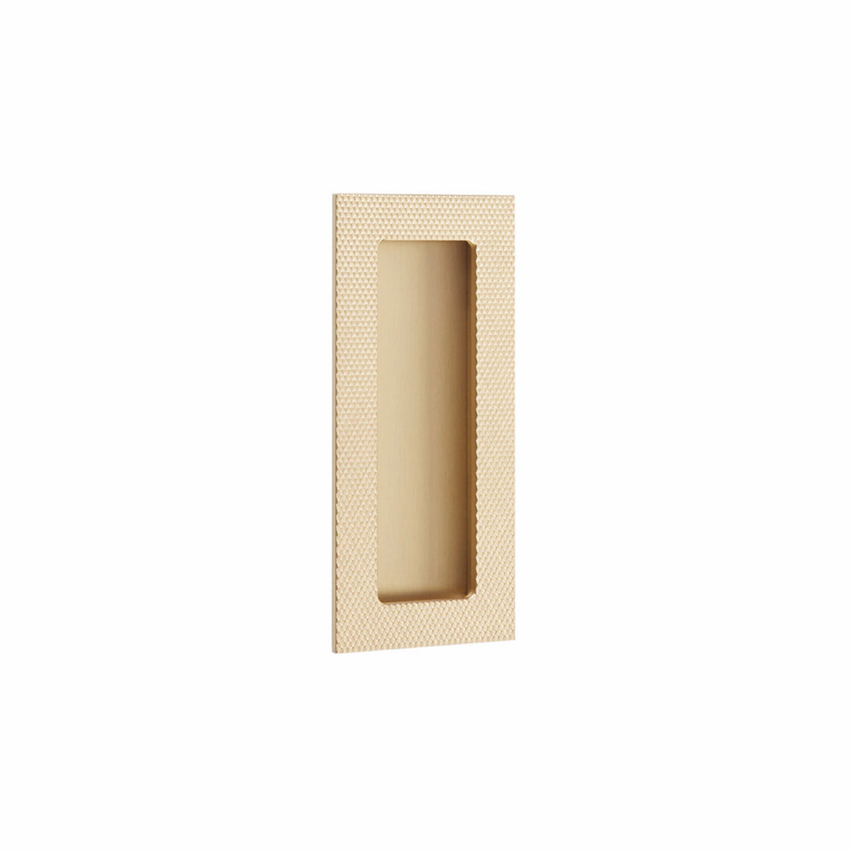 Emtek Modern Rectangular Knurled Flush Pull with Plain Pocket - 222304, 222307 - Satin Brass, 4