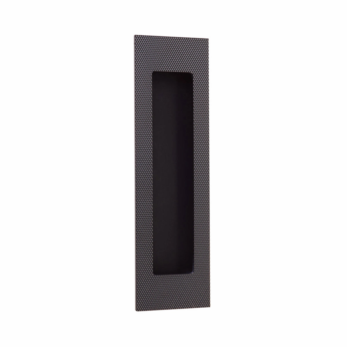 Emtek Modern Rectangular Knurled Flush Pull with Plain Pocket - 222304, 222307 - Oil Rubbed Bronze, 7