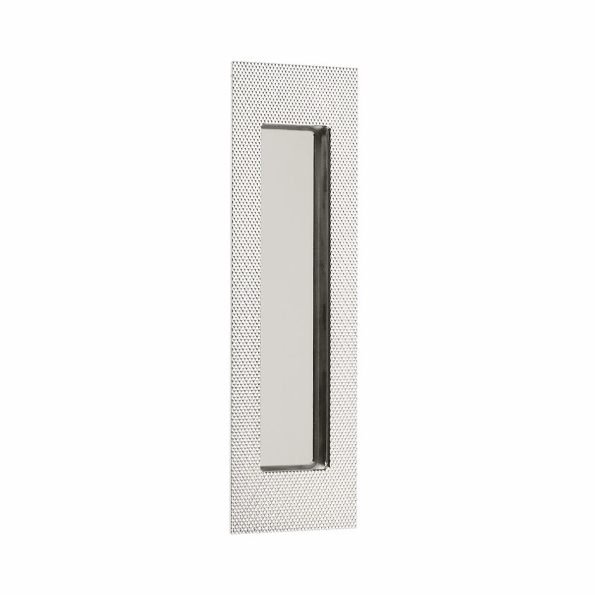 Emtek Modern Rectangular Knurled Flush Pull with Plain Pocket - 222304, 222307 - Polished Nickel, 7