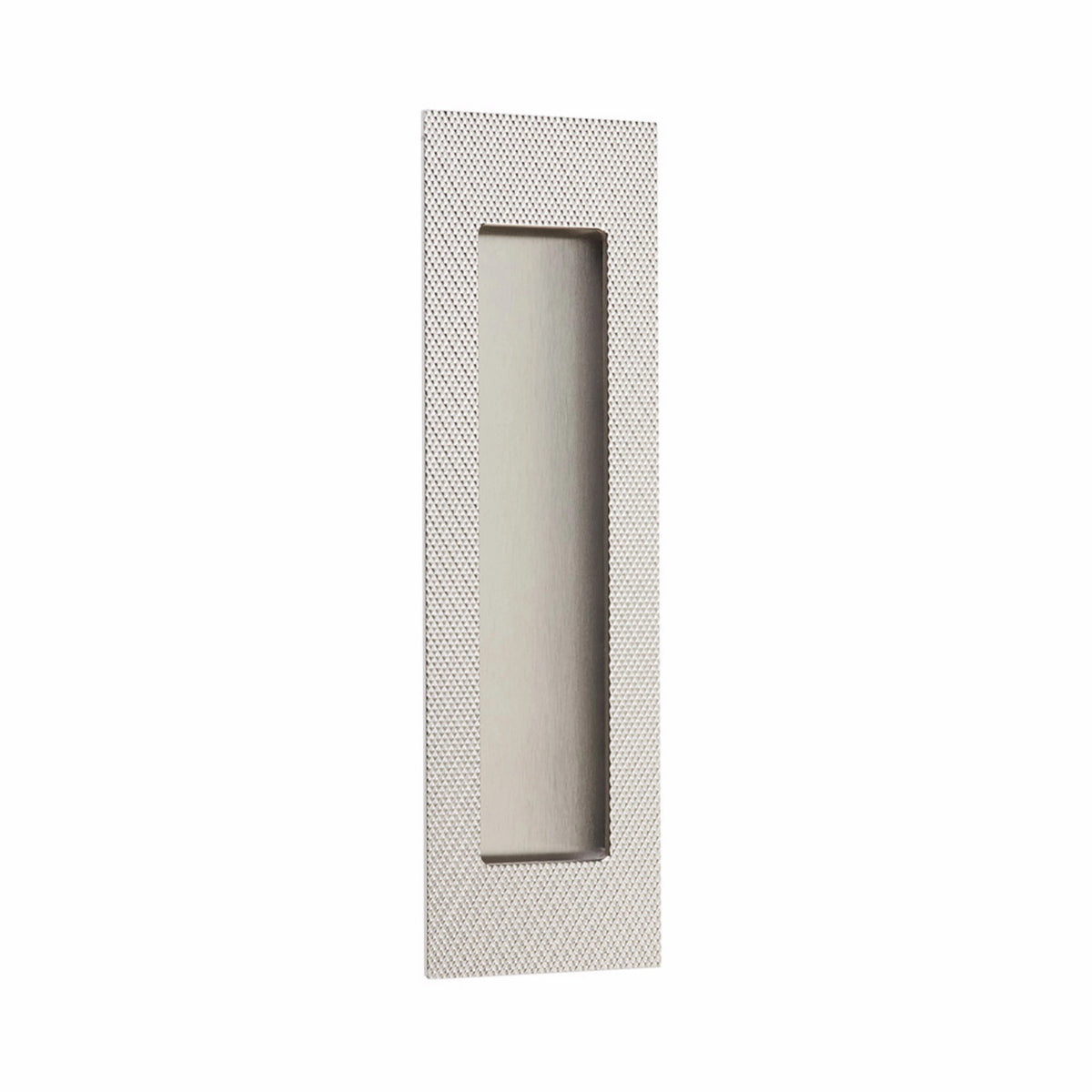 Emtek Modern Rectangular Knurled Flush Pull with Plain Pocket - 222304, 222307 - Satin Nickel, 7