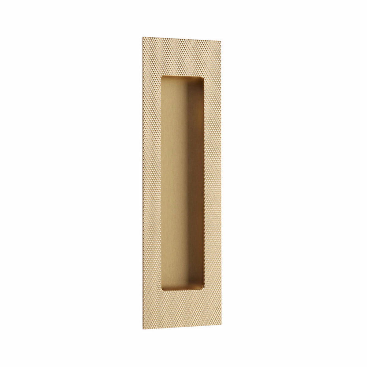 Emtek Modern Rectangular Knurled Flush Pull with Plain Pocket - 222304, 222307 - Satin Brass, 7