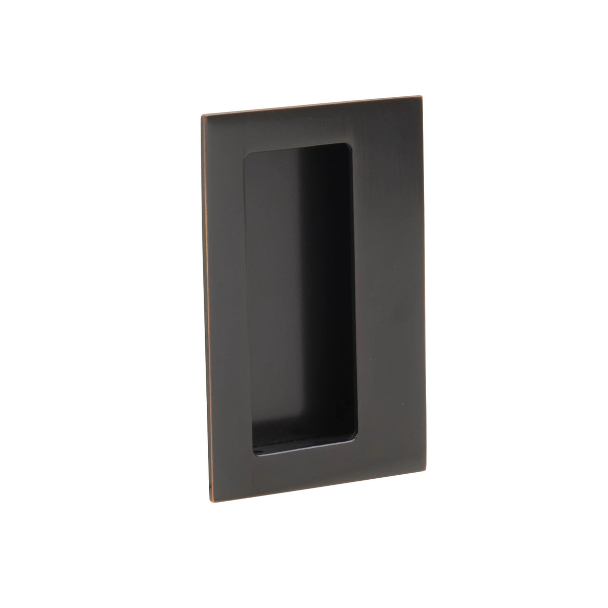 Emtek Brass Rectangular Flush Pull with Offset Pocket - 222350 - Oil Rubbed Bronze
