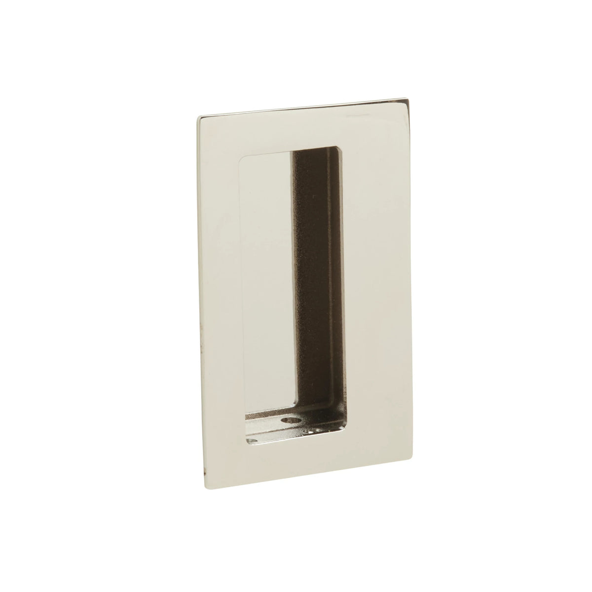 Emtek Brass Rectangular Flush Pull with Offset Pocket - 222350 - Polished Nickel