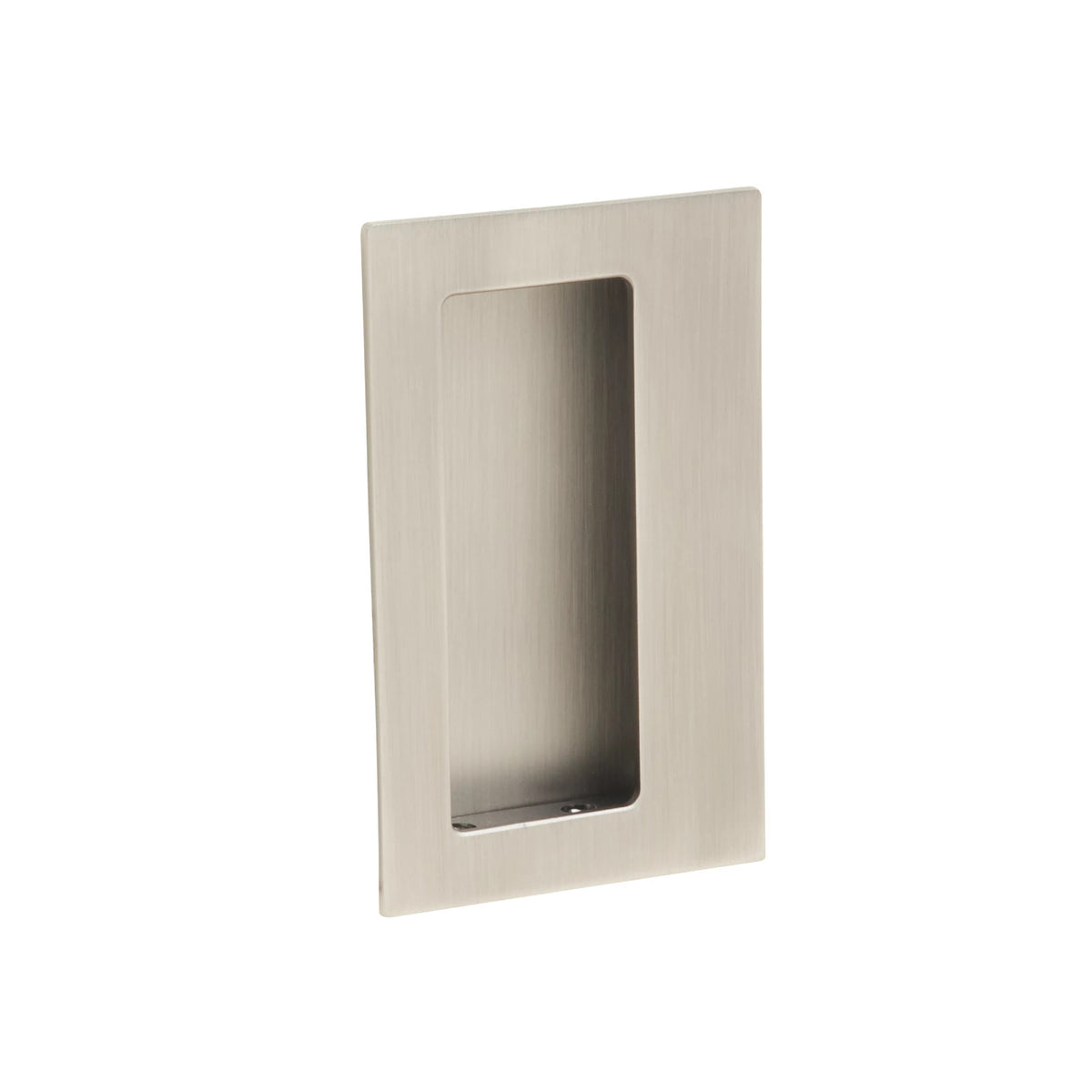 Emtek Brass Rectangular Flush Pull with Offset Pocket - 222350 - Pewter