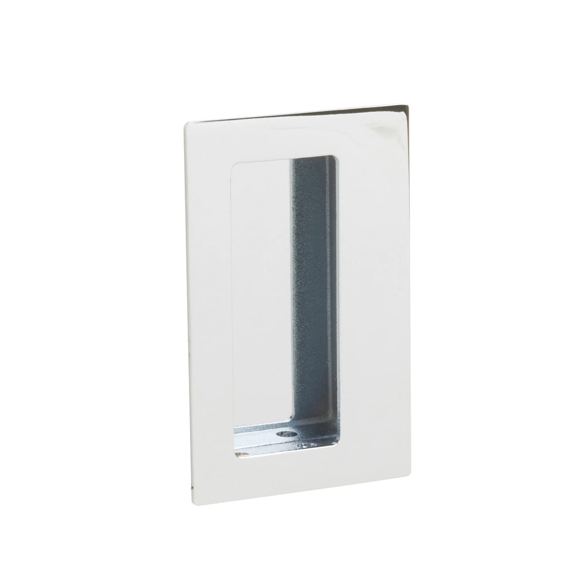 Emtek Brass Rectangular Flush Pull with Offset Pocket - 222350 - Polished Chrome