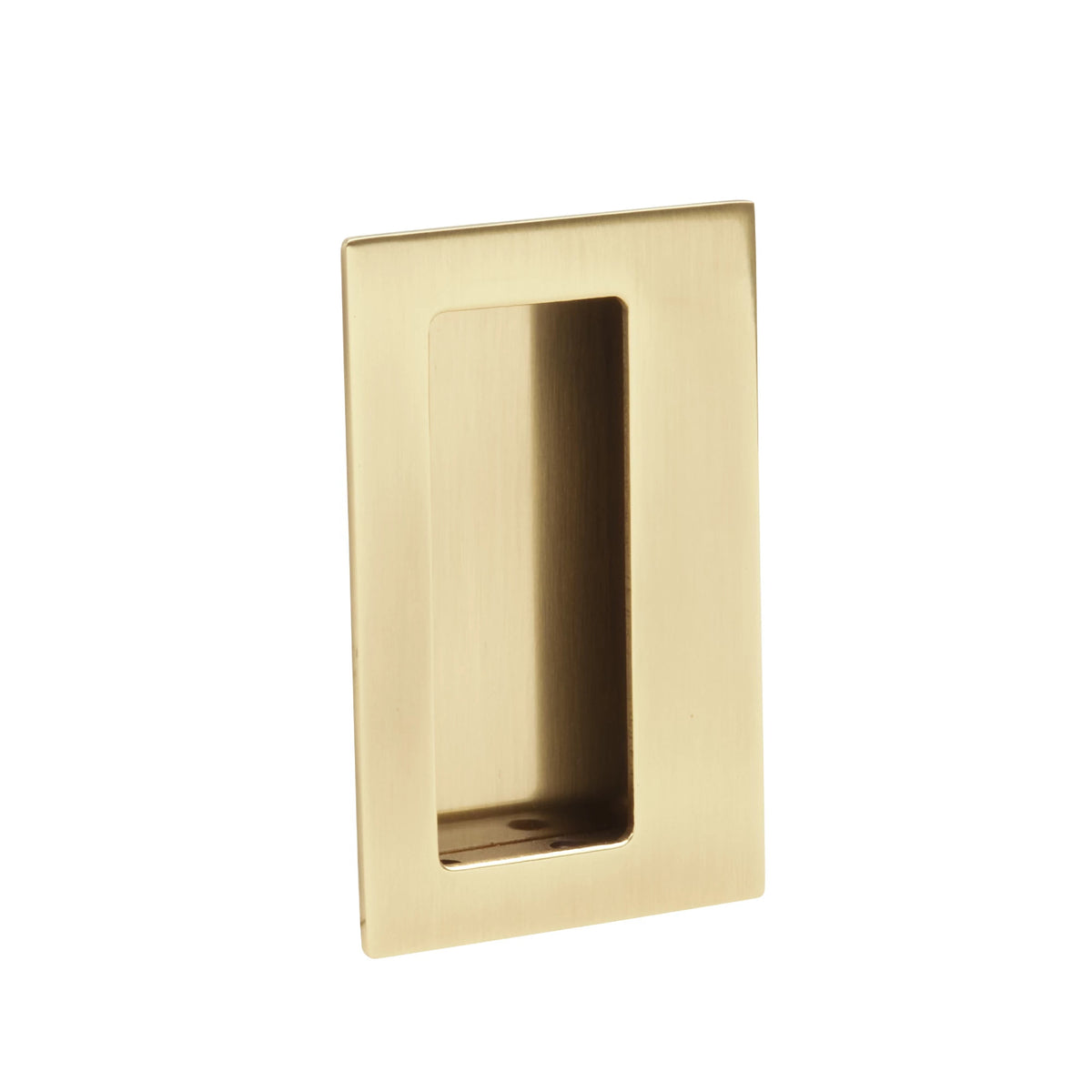 Emtek Brass Rectangular Flush Pull with Offset Pocket - 222350 - French Antique