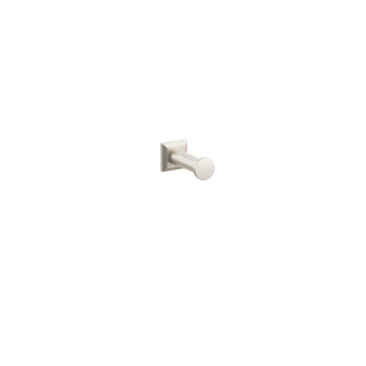 Emtek 2285 Modern Tubular Brass Single Robe Hook with Chamfered Square Rosette - Satin Nickel