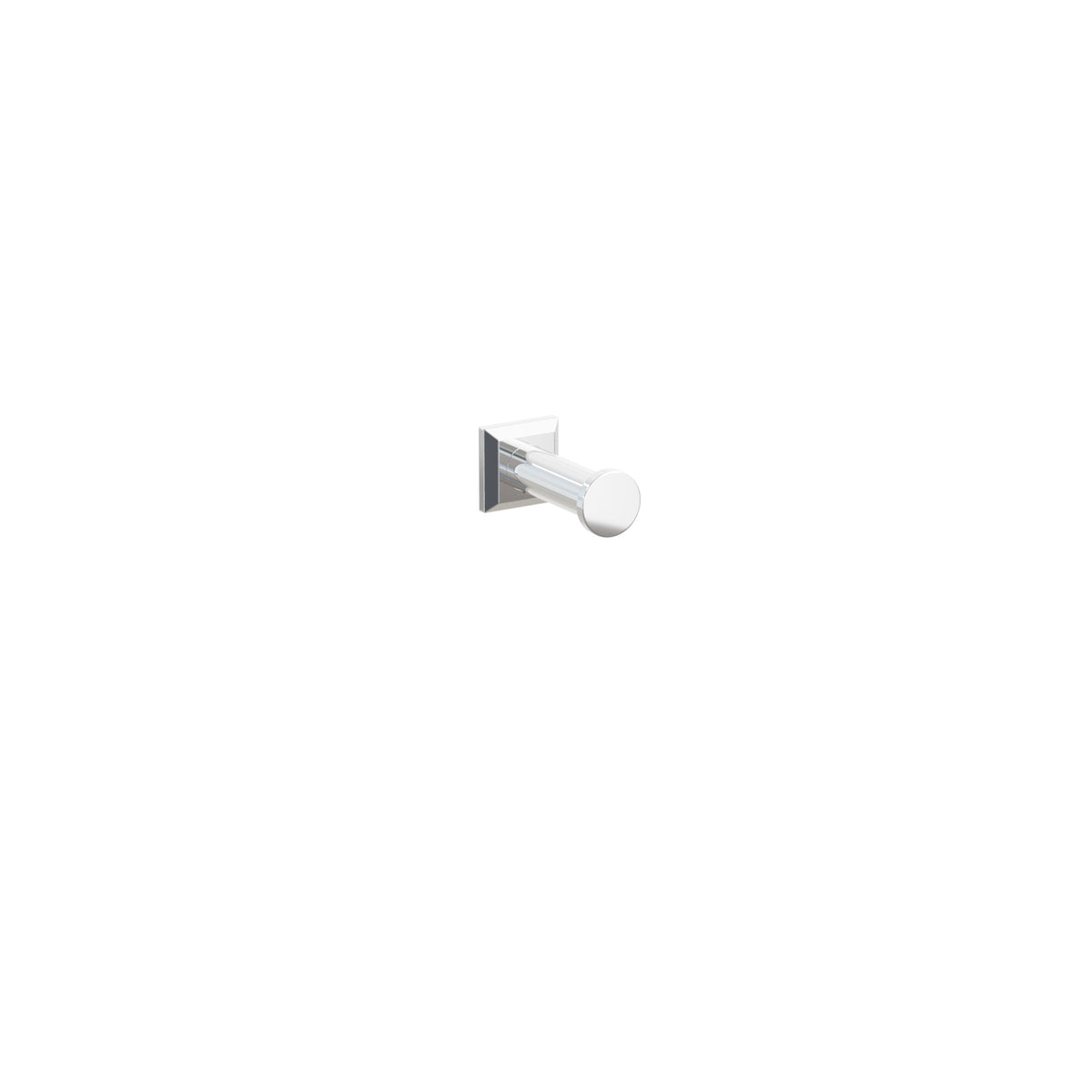 Emtek 2285 Modern Tubular Brass Single Robe Hook with Chamfered Square Rosette - Polished Chrome