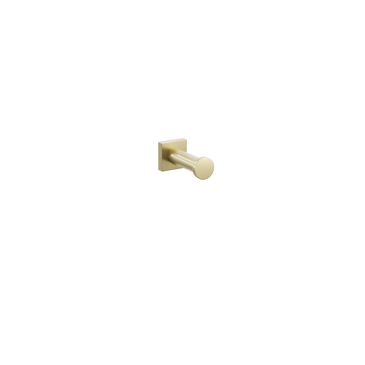 Emtek 2285 Modern Tubular Brass Single Robe Hook, Small Square Rosette, Satin Brass