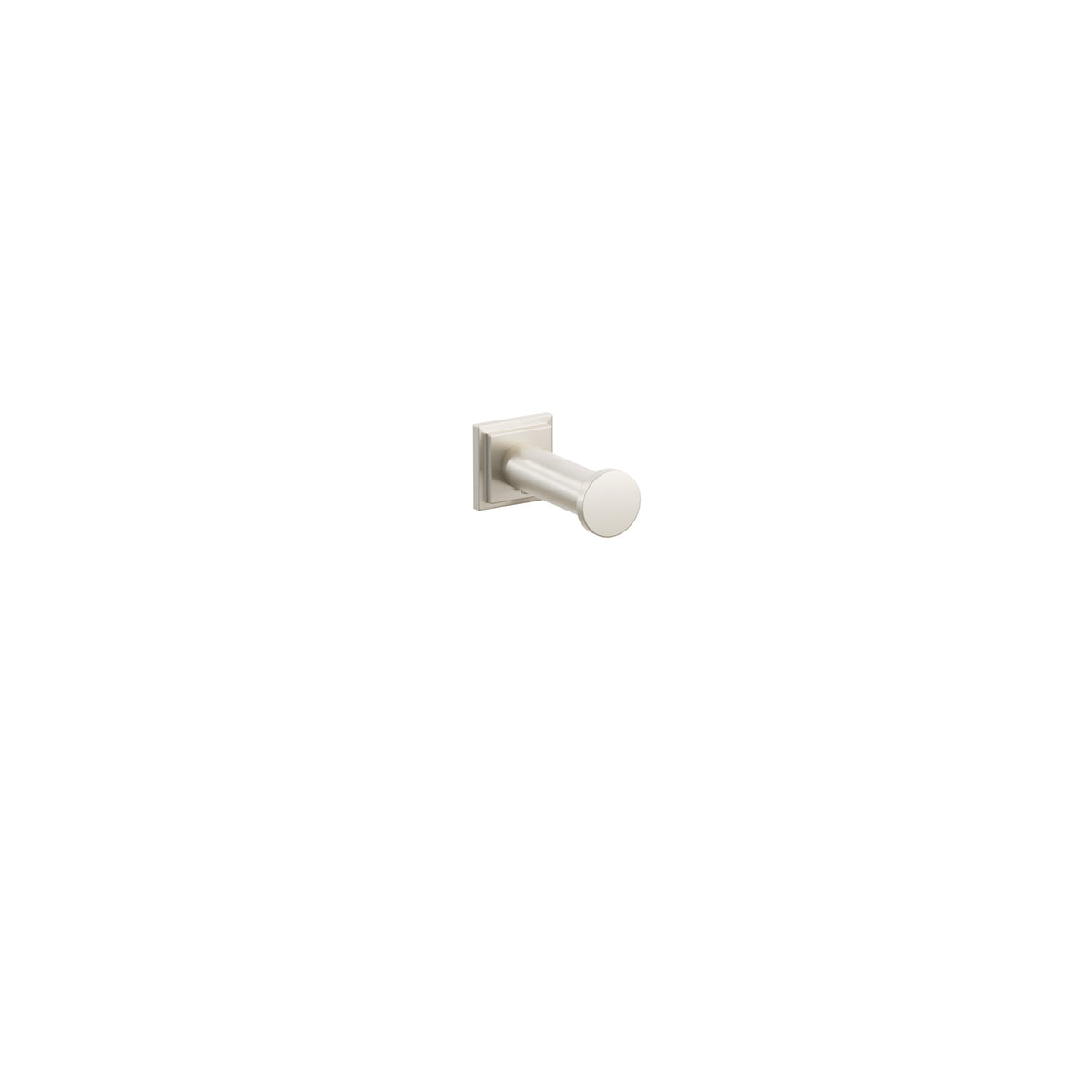 Emtek 2285 Modern Tubular Brass Single Robe Hook, Step Square Rosette, Satin Nickel