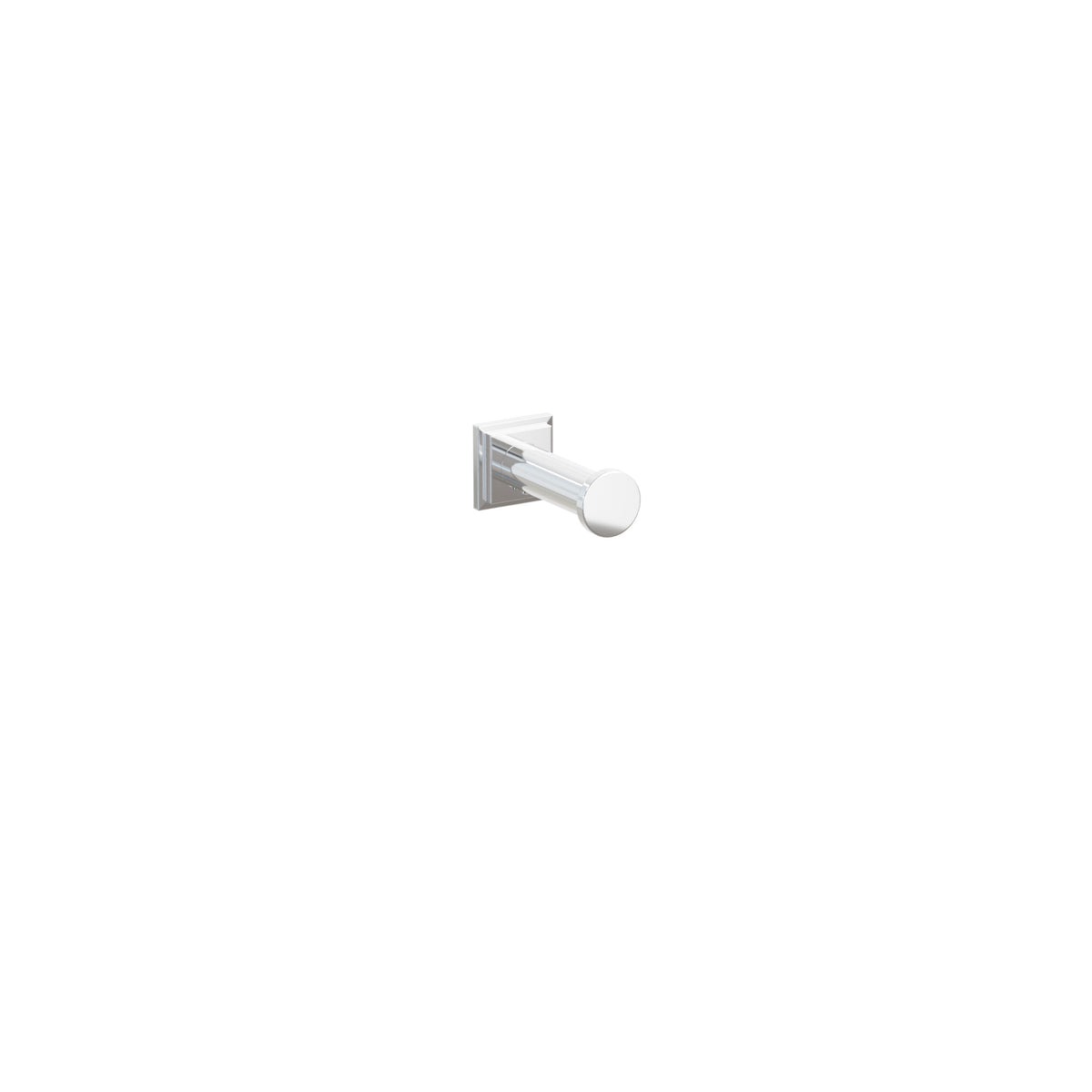 Emtek 2285 Modern Tubular Brass Single Robe Hook, Step Square Rosette, Polished Chrome