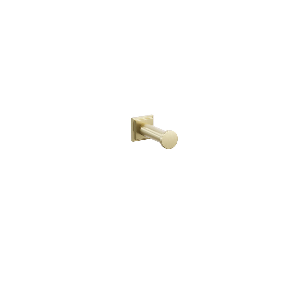 Emtek 2285 Modern Tubular Brass Single Robe Hook, Step Square Rosette, Satin Brass