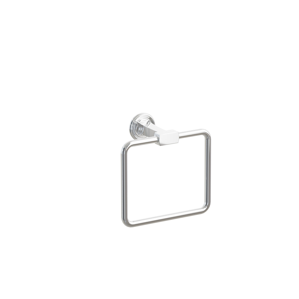 Emtek Transitional Flared Brass Towel Ring, Small Regular Rosette, Polished Chrome