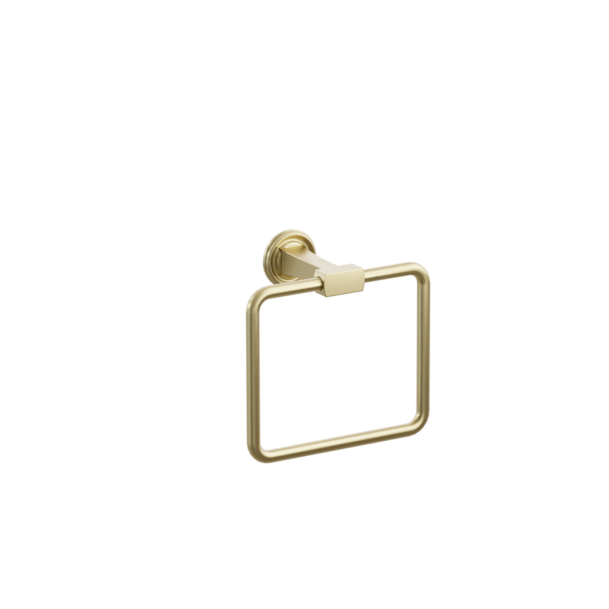 Emtek Transitional Flared Brass Towel Ring, Small Regular Rosette, Satin Brass