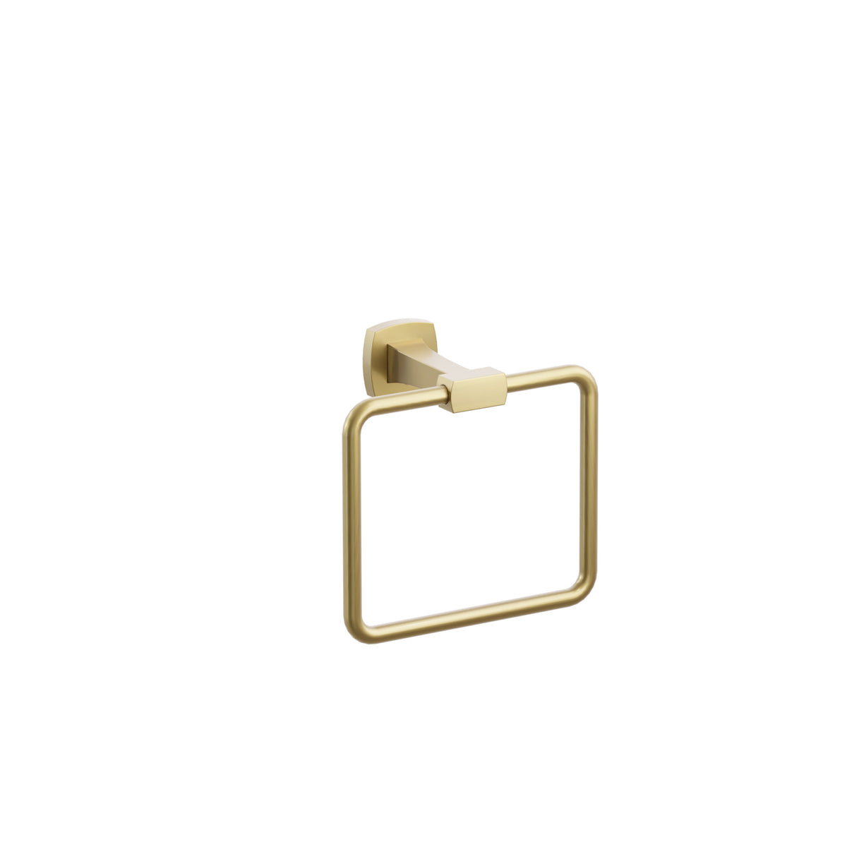 Emtek Transitional Flared Brass Towel Ring, Soft Square Rosette, French Antique