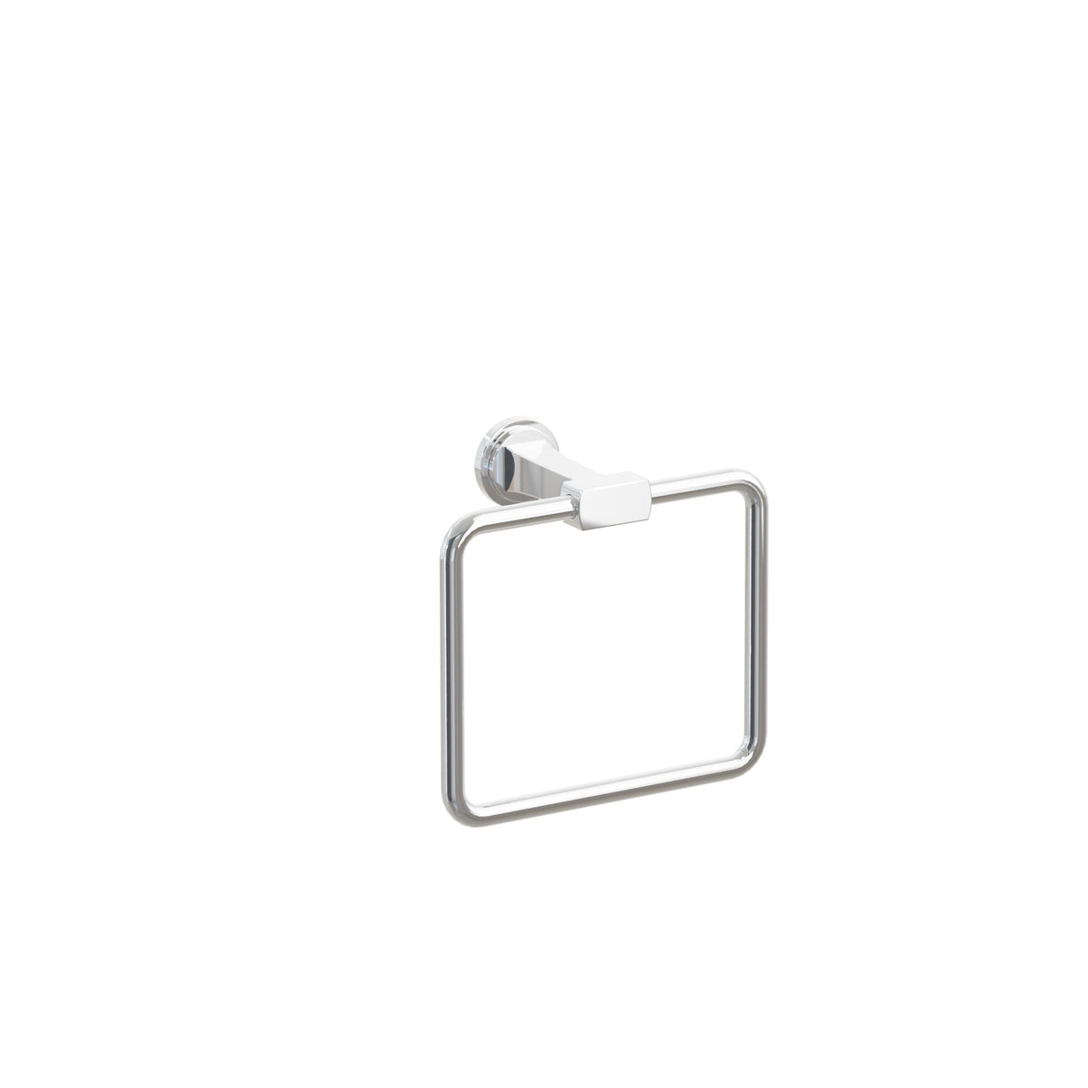 Emtek Transitional Flared Brass Towel Ring, Step Disk Rosette, Polished Chrome