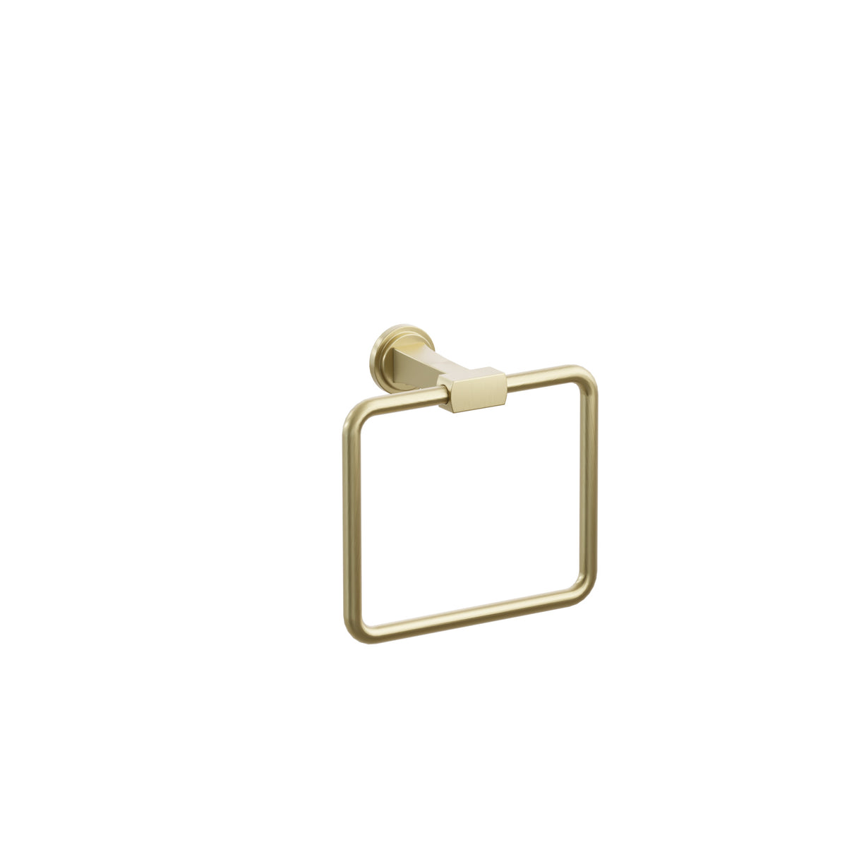 Emtek Transitional Flared Brass Towel Ring, Step Disk Rosette, Satin Brass