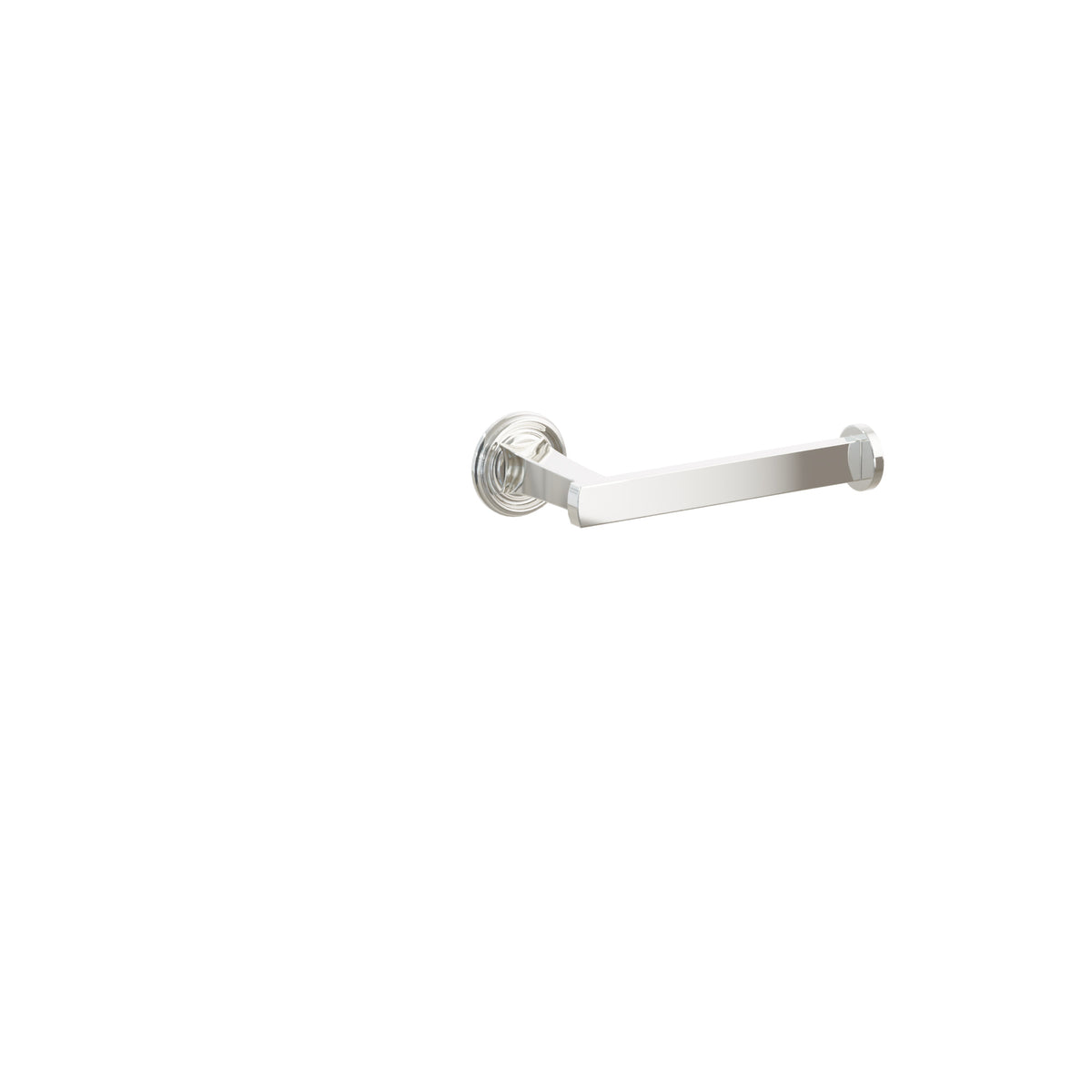 Emtek Transitional Flared Single Post Paper Holder - Small Regular Rosette - Polished Nickel