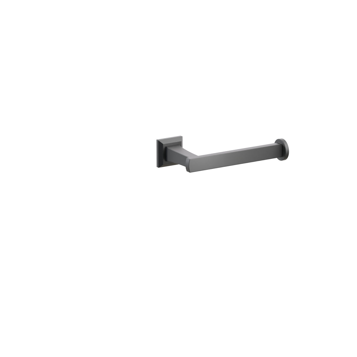 Emtek Transitional Flared Single Post Paper Holder - Chamfered Square Rosette - Flat Black