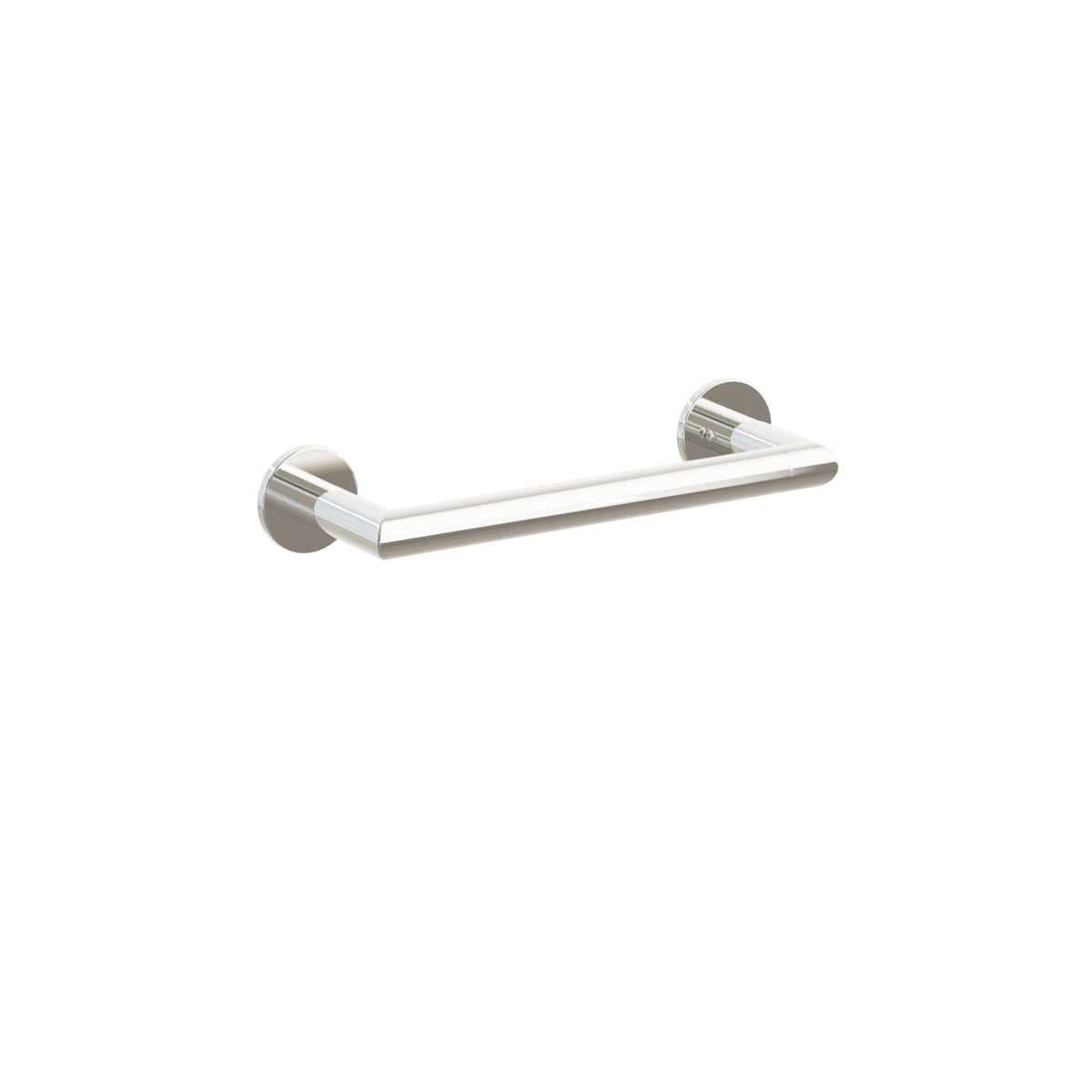 Emtek Modern Tubular towel bar, 9 inch centers, Small Disc Rosette, Polished Nickel – 2810500US14