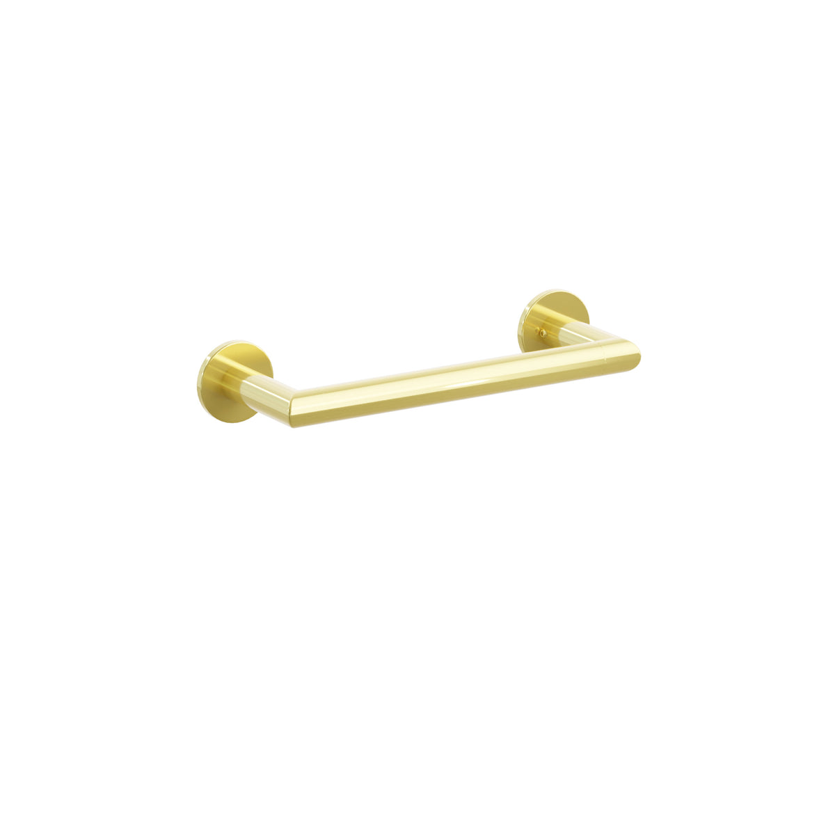 Emtek Modern Tubular towel bar, 9 inch centers, Small Disc Rosette, Unlacquered Brass – 2810500US3NL