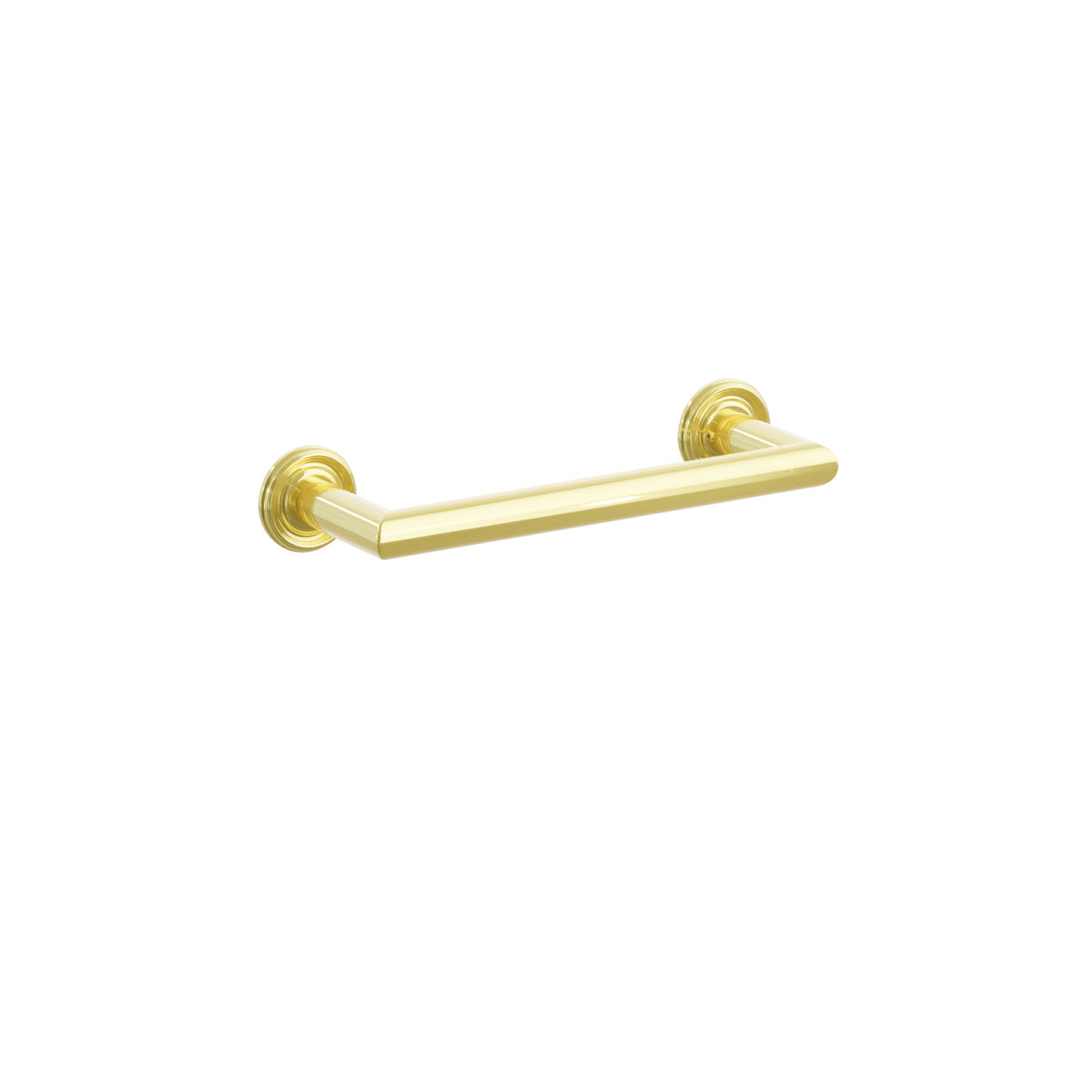 Emtek 2810520US3NL 9-inch Modern Tubular towel bar, Small Regular Rosette, Unlacquered Brass