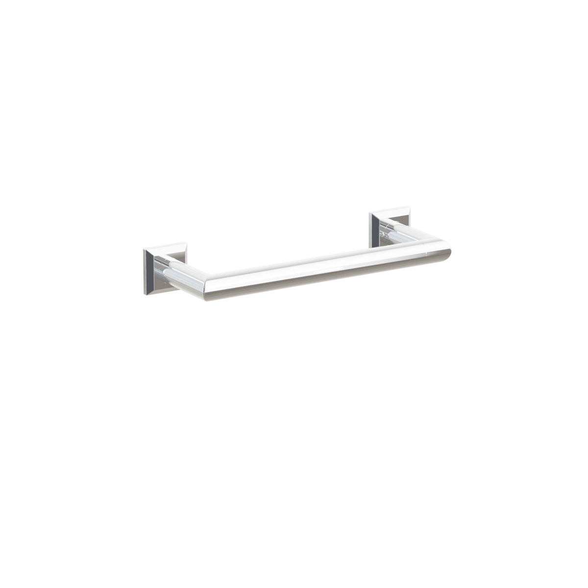 Emtek 28105CQUS26 9-inch Modern Tubular towel bar, Chamfered Square Rosette, Polished Chrome