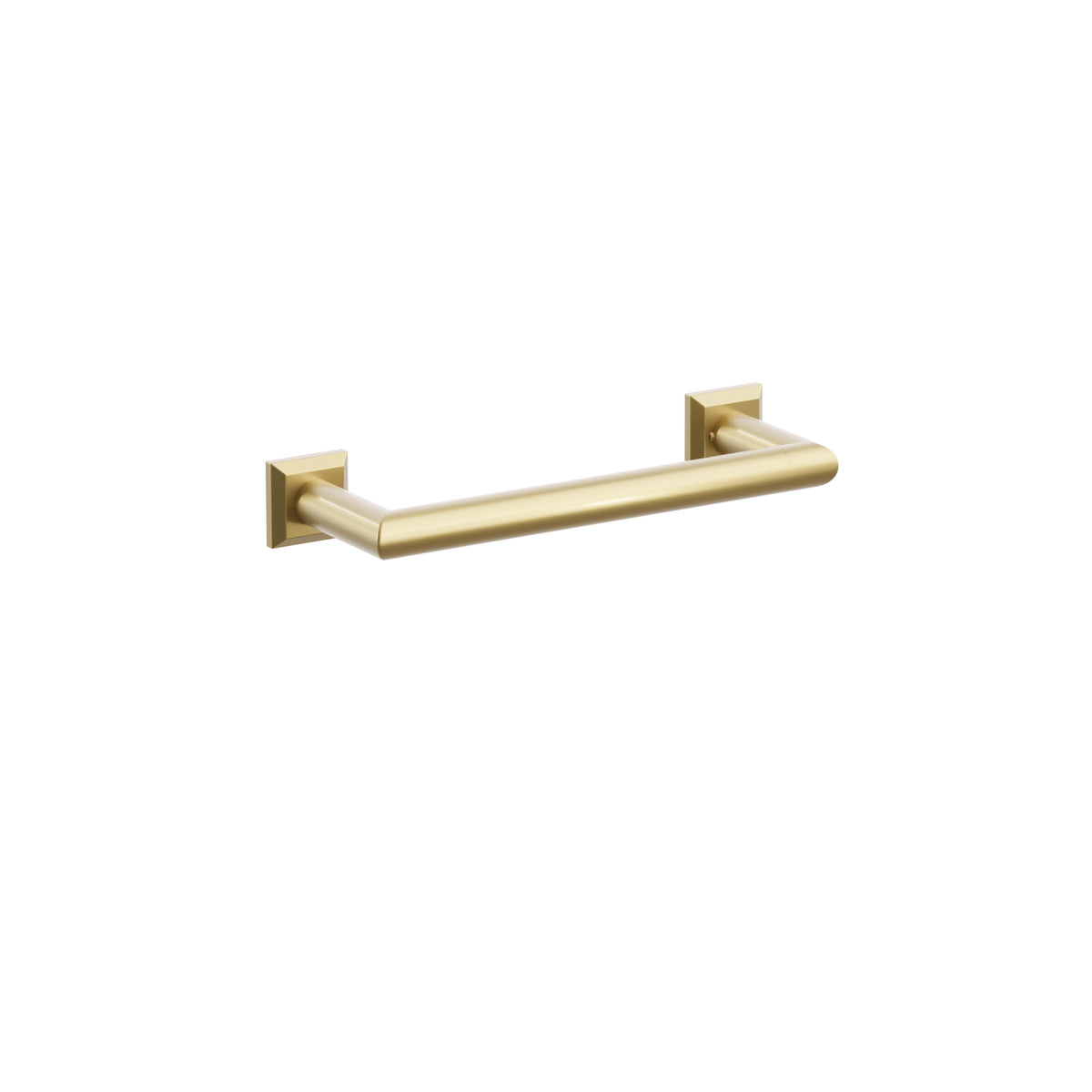Emtek 28105CQUS7 9-inch Modern Tubular towel bar, Chamfered Square Rosette, French Antique