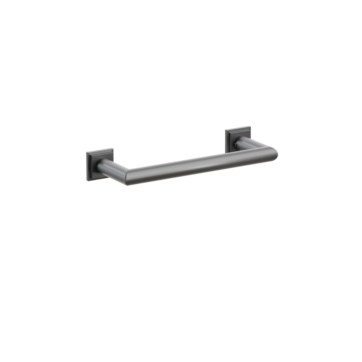 Emtek 28105TQUS10B 9-inch Modern Tubular towel bar, Step Square Rosette, Oil Rubbed Bronze