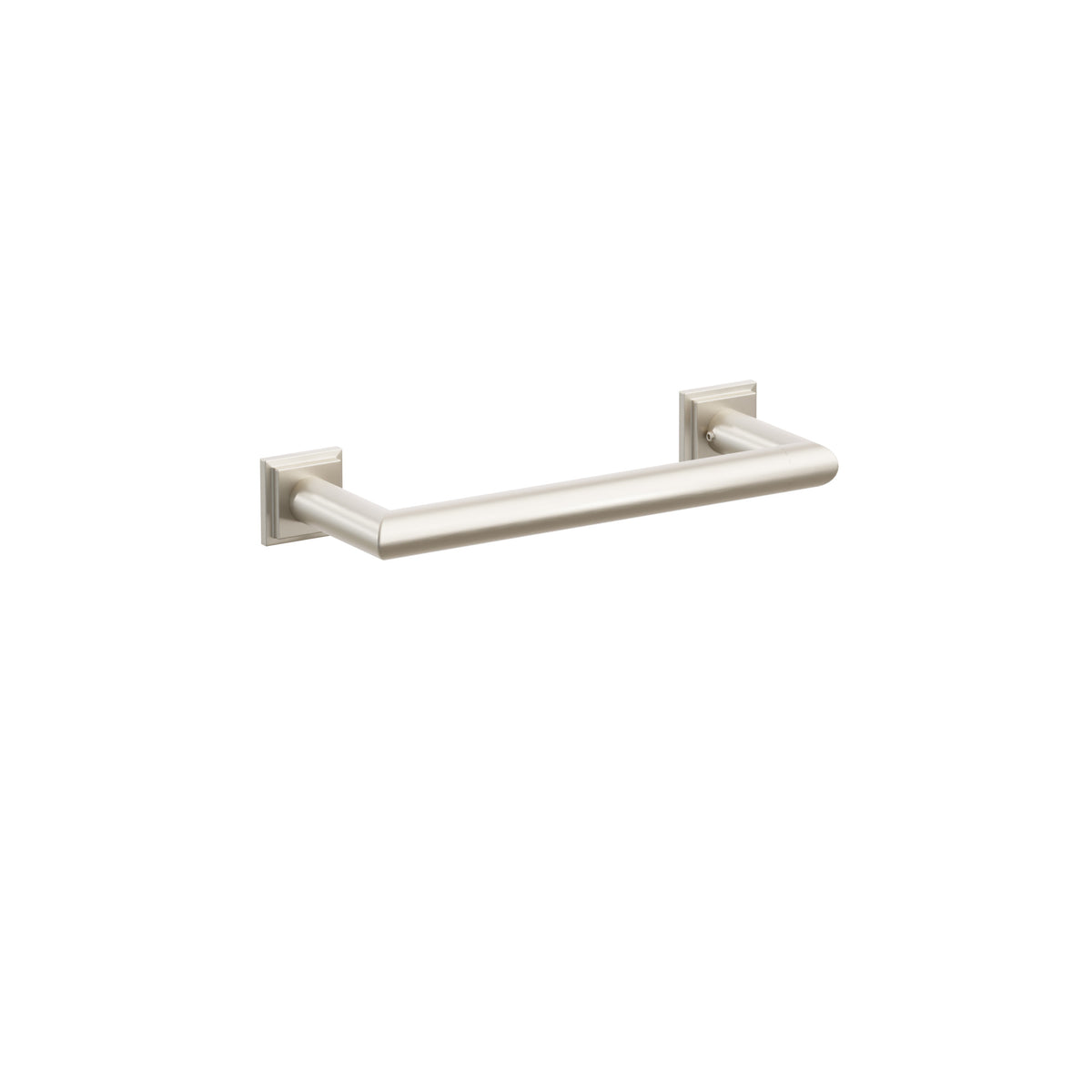 Emtek 28105TQUS15 9-inch Modern Tubular towel bar, Step Square Rosette, Satin Nickel