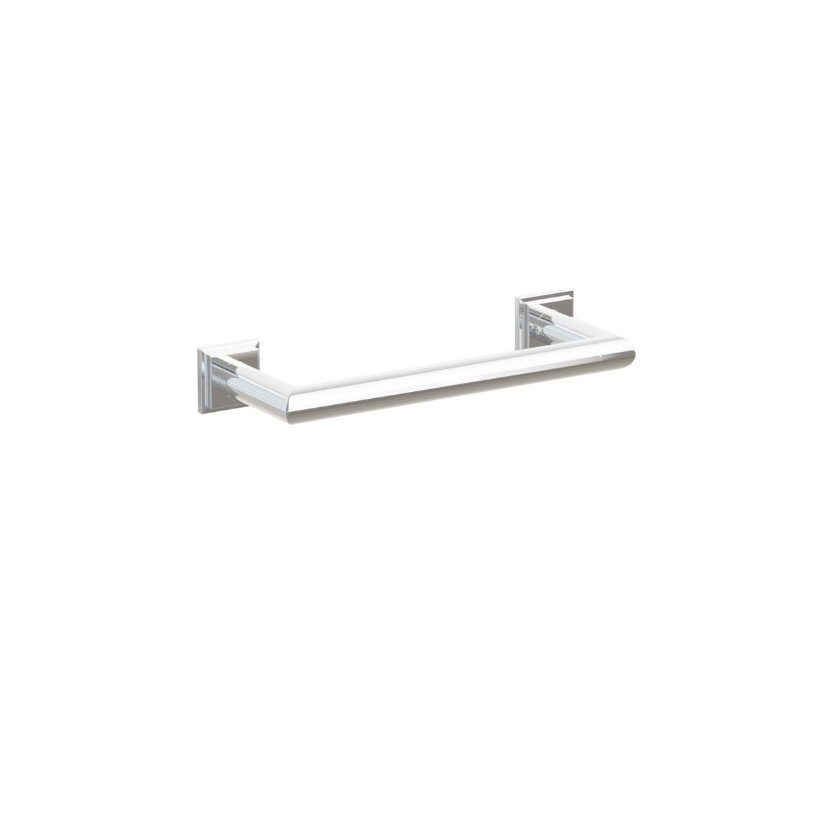 Emtek 28105TQUS26 9-inch Modern Tubular towel bar, Step Square Rosette, Polished Chrome