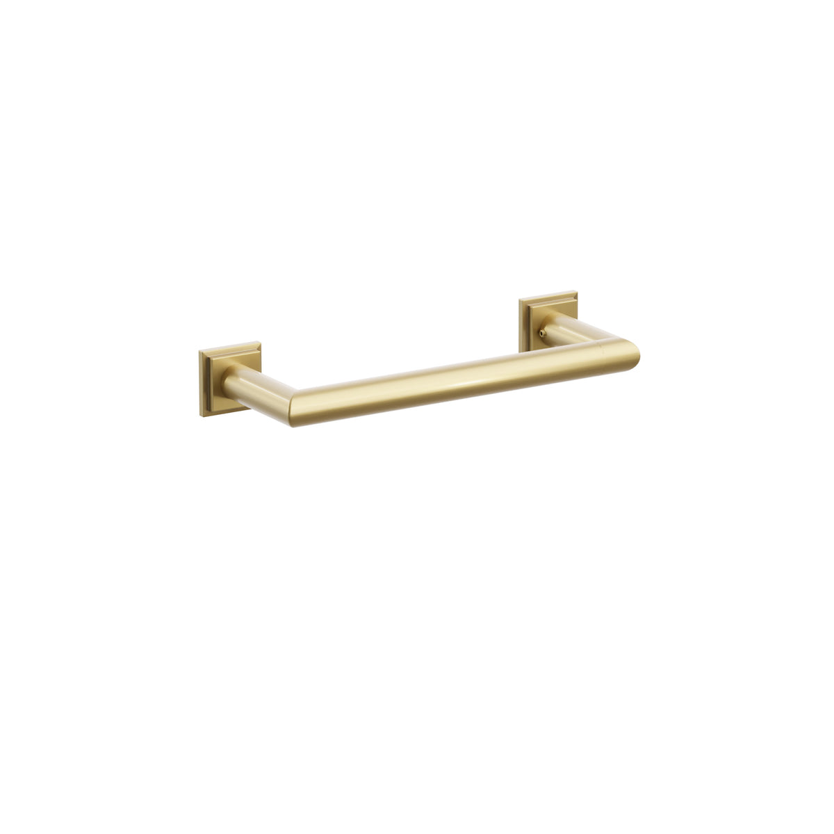 Emtek 28105TQUS7 9-inch Modern Tubular towel bar, Step Square Rosette, French Antique